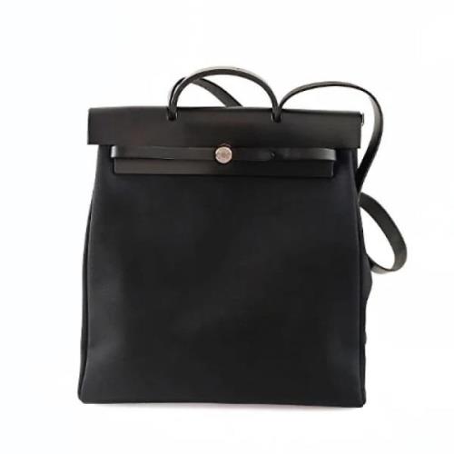 Pre-owned Canvas shoulder-bags Hermès Vintage , Black , Dames