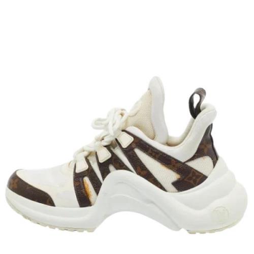 Pre-owned Canvas sneakers Louis Vuitton Vintage , White , Dames