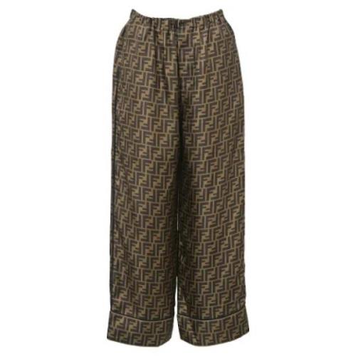 Pre-owned Silk bottoms Fendi Vintage , Brown , Dames