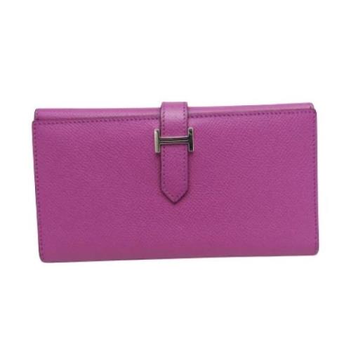 Pre-owned Leather wallets Hermès Vintage , Purple , Dames