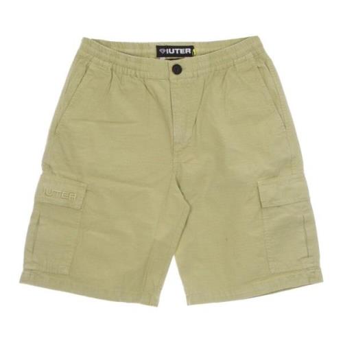 Cargo Shorts Beige Ripstop Stof Iuter , Beige , Heren