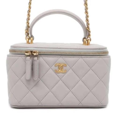 Pre-owned Leather chanel-bags Chanel Vintage , Gray , Dames