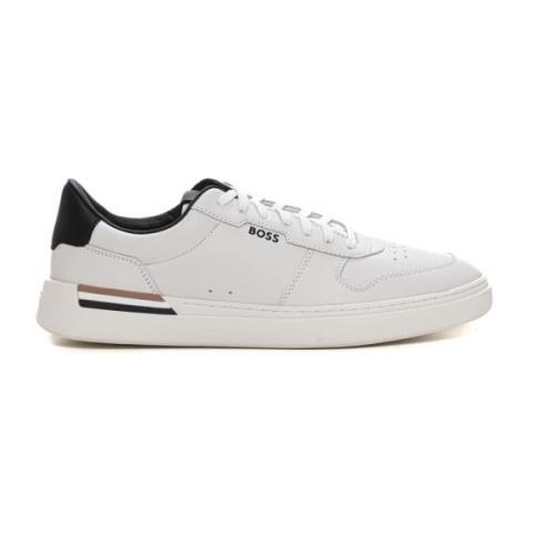 Leren sneakers met veters Boss , White , Heren