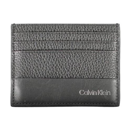 Zwarte leren portemonnee met kaarthouder Calvin Klein , Black , Unisex