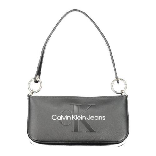 Zwarte Schoudertas met Ritssluiting Calvin Klein , Black , Dames