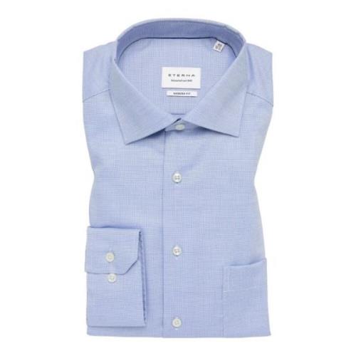 Lichtblauwe Textured Shirt Modern Fit Eterna , Blue , Heren