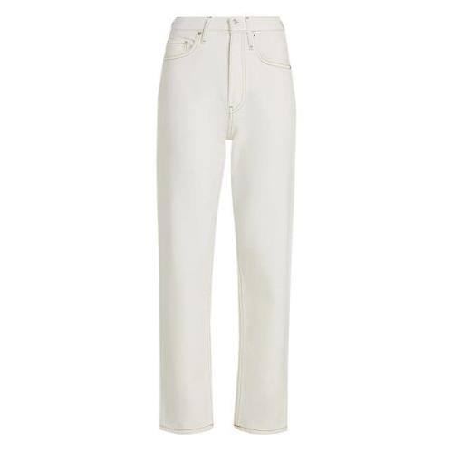 Klassieke Straight Jeans voor Mannen Tommy Hilfiger , White , Dames