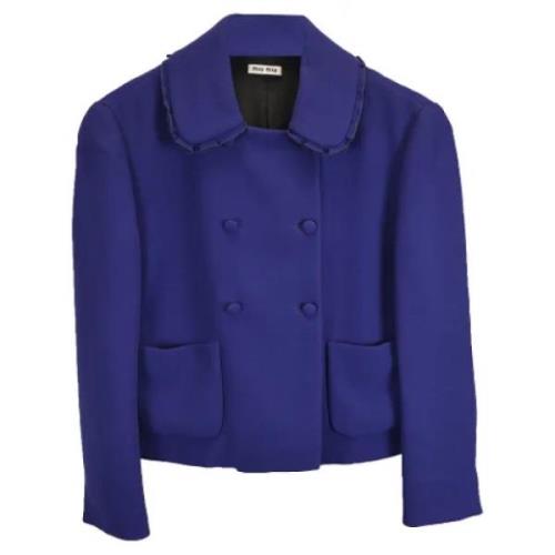 Pre-owned Wool outerwear Miu Miu Pre-owned , Blue , Dames