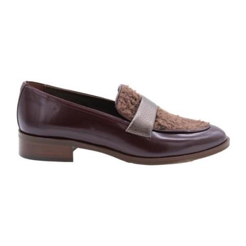 Klassieke Leren Mocassins Pertini , Brown , Dames