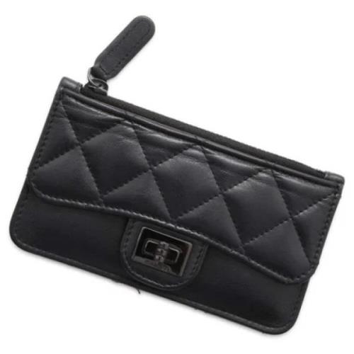 Pre-owned Leather wallets Chanel Vintage , Black , Dames