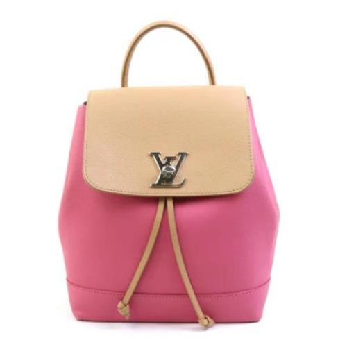 Pre-owned Leather backpacks Louis Vuitton Vintage , Pink , Dames