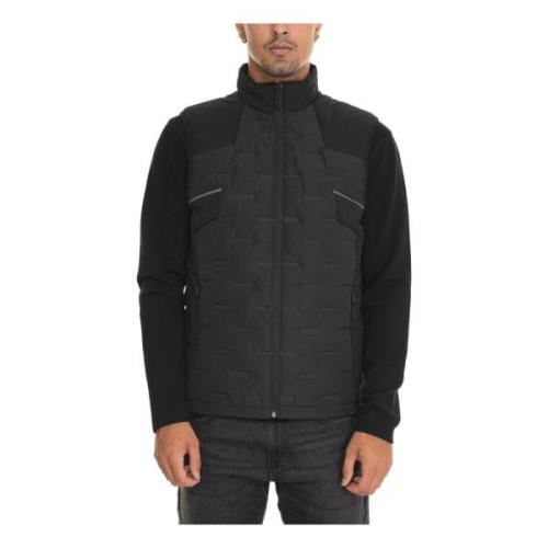 Gewatteerd Vest met Rits en Koordtaille Boss , Black , Heren