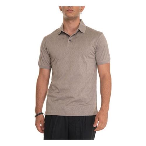 Polo Shirt met Logo en 3 Knopen Emporio Armani , Gray , Heren