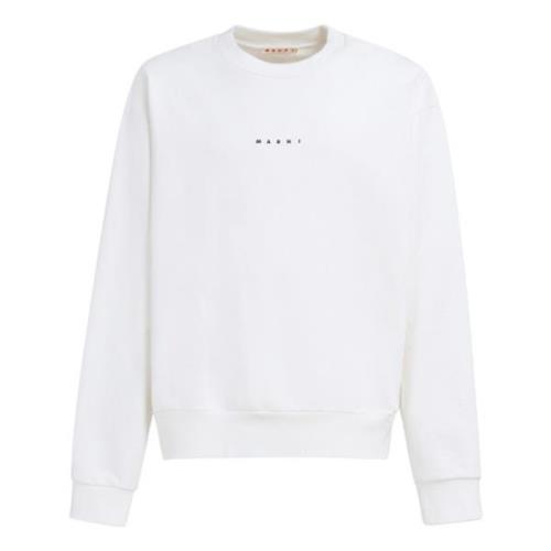 katoenen sweatshirt met mini logo Marni , White , Heren