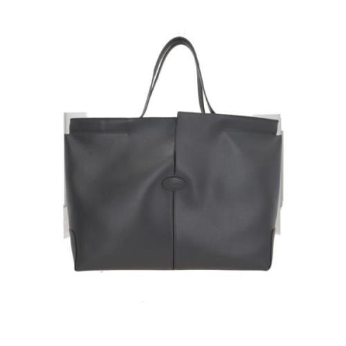 Grijze Leren Shopper Tod's , Gray , Dames