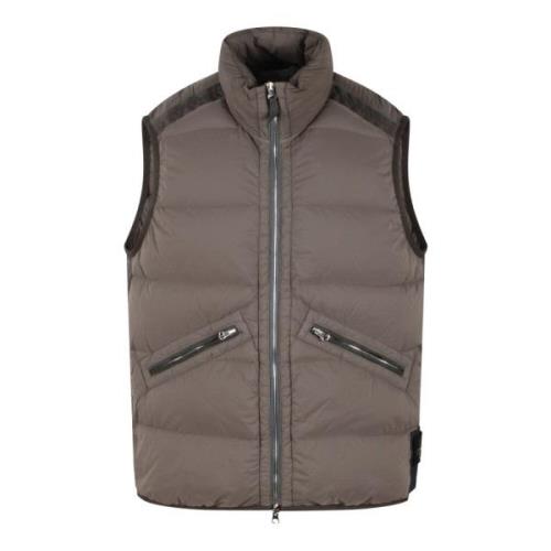 Naadloos Nylon Dons Gilet Vest Stone Island , Brown , Heren