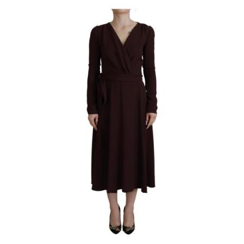 Bruine Wickeljurk met Lange Mouwen Dolce & Gabbana , Brown , Dames