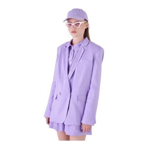 Dubbelrijige blazer met ton sur ton knopen Silvian Heach , Purple , Da...