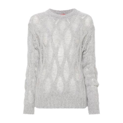 Lichtgrijze Open Gebreide Trui Wild Cashmere , Gray , Dames