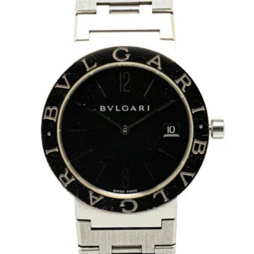 Pre-owned Stainless Steel watches Bvlgari Vintage , Black , Heren