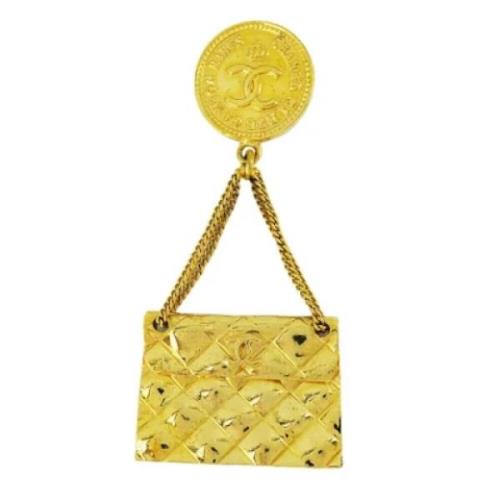 Pre-owned Metal chanel-jewelry Chanel Vintage , Yellow , Dames