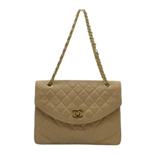 Pre-owned Leather chanel-bags Chanel Vintage , Beige , Dames