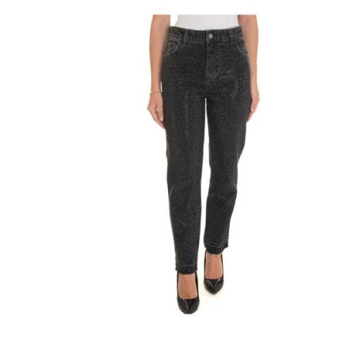 High Waisted Straight Leg Denim Jeans Liu Jo , Black , Dames