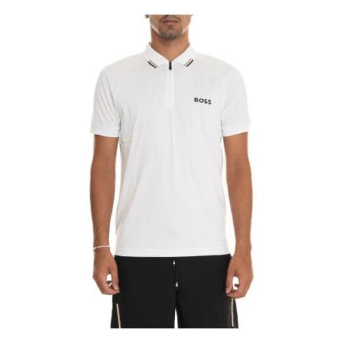 Polo shirt met halve rits Boss , White , Heren