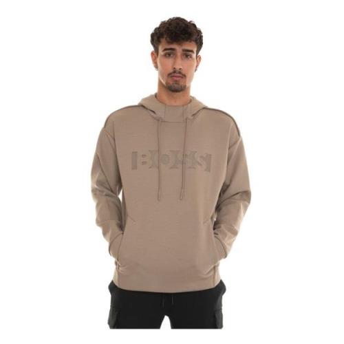 Selway Hoodie met Maxi Logo Boss , Beige , Heren