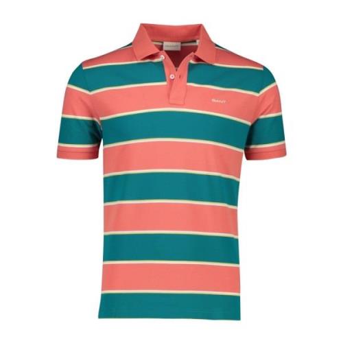 Gestreept poloshirt korte mouw groen Gant , Multicolor , Heren