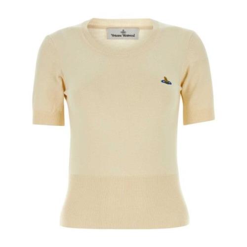 Ivory Cotton Blend Bea Sweater Vivienne Westwood , Beige , Dames