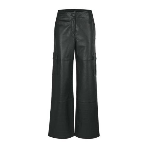 Cargo Leren Broek Riani , Black , Dames