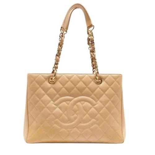 Pre-owned Leather chanel-bags Chanel Vintage , Beige , Dames