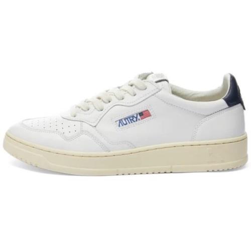 Vintage Low Leather Sneaker White & Navy Autry , White , Dames