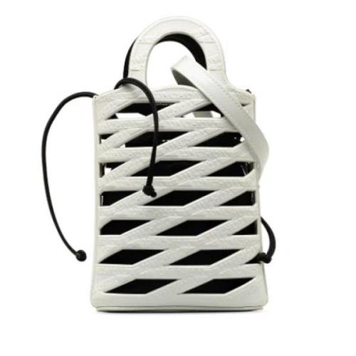 Pre-owned Leather shoulder-bags Balenciaga Vintage , White , Dames