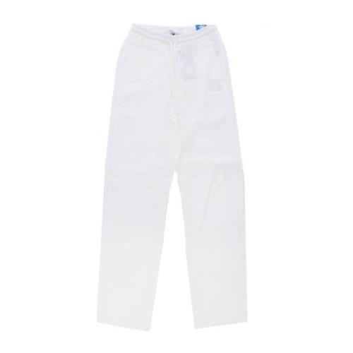 Linnen Wijde Pijp Broek Adidas , White , Dames