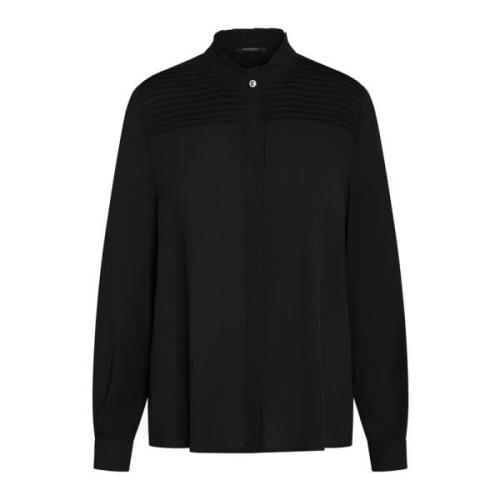 Elegante Zwarte Blouse met Ruchedetail Bruuns Bazaar , Black , Dames