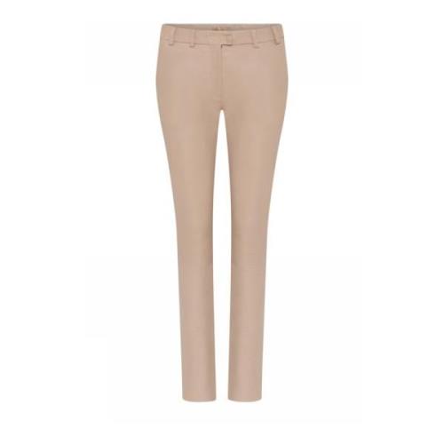 Stretch Leren Broek Sandstone Gustav , Beige , Dames