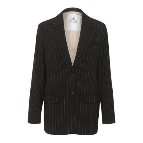 Gestreepte Blazer Jas Meteoriet Karen by Simonsen , Black , Dames