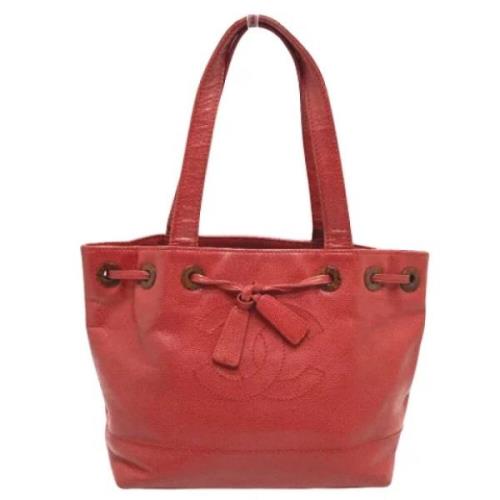 Pre-owned Leather totes Chanel Vintage , Red , Dames