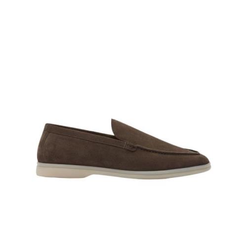 Diep Taupe Suède Loafer Scarosso , Brown , Heren