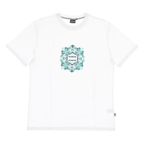 Heren Logo Maioliche Tee Wit/Blauw Dolly Noire , White , Heren