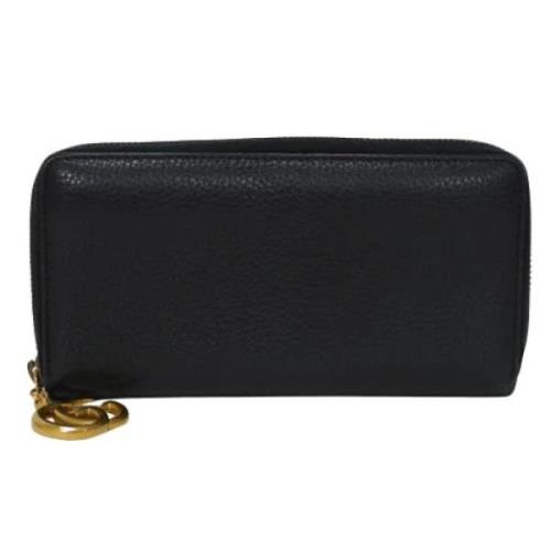 Pre-owned Leather wallets Gucci Vintage , Black , Dames