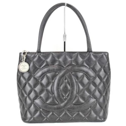 Pre-owned Leather totes Chanel Vintage , Black , Dames