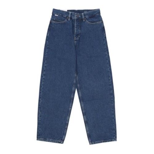 Heren Straight Leg Jeans Mid Gebruikt Element , Blue , Heren