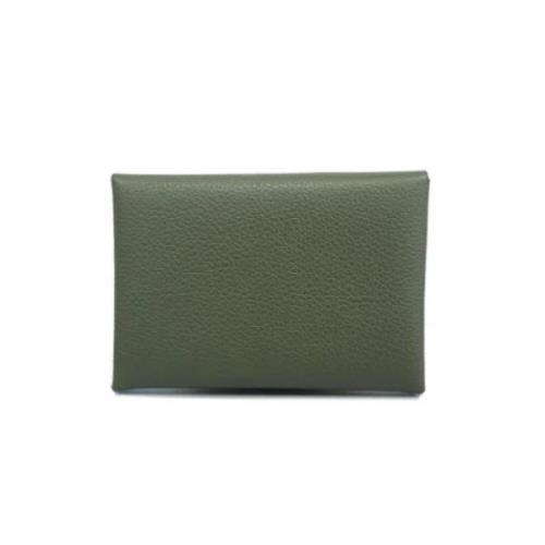 Pre-owned Leather wallets Hermès Vintage , Green , Dames