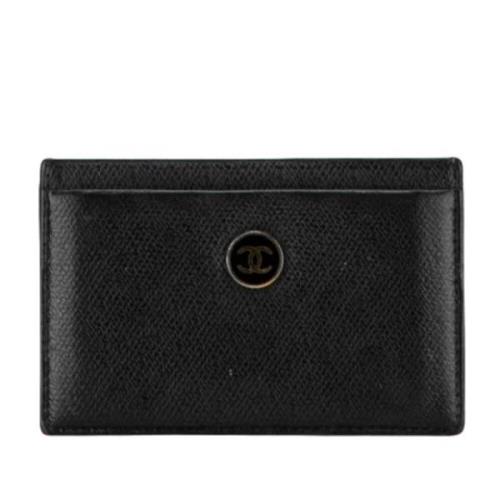 Pre-owned Leather wallets Chanel Vintage , Black , Dames