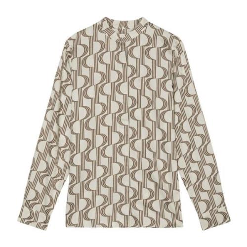 Blouse met norHeren opstaande kraag Marc O'Polo , Beige , Dames