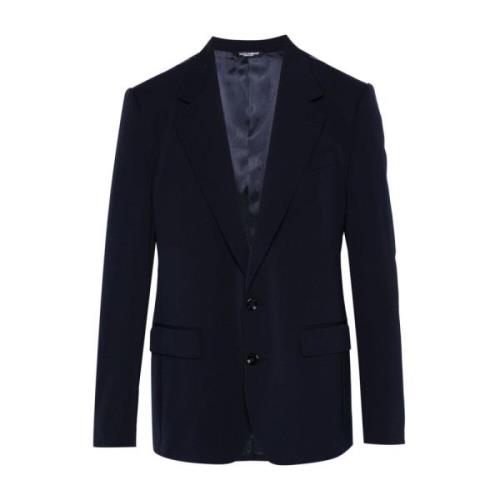 Navy Blauw Wollen Jas Dolce & Gabbana , Blue , Heren