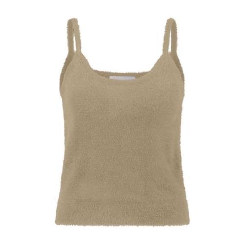 Beige Top met Ronde Hals Fabienne Chapot , Yellow , Dames